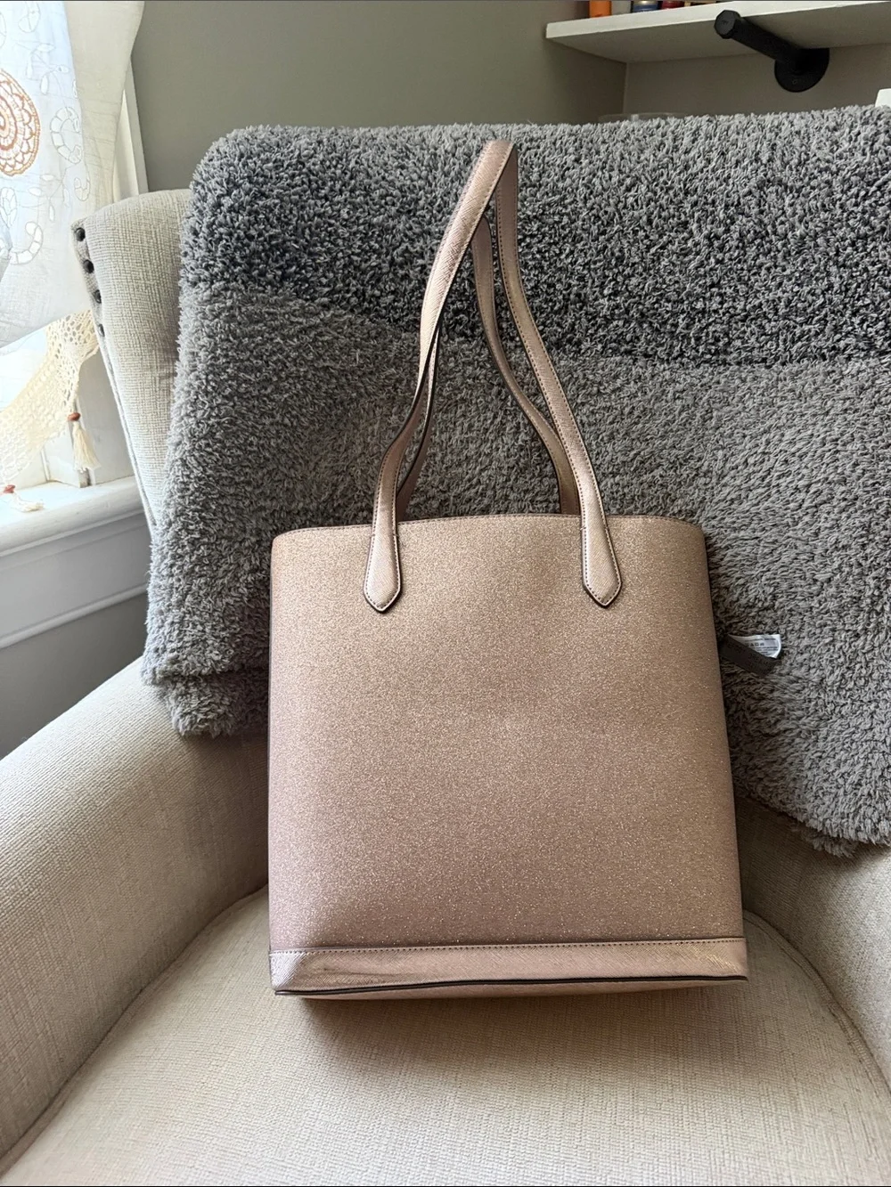 kate spade Metallic/Glitter Rose Gold Tote